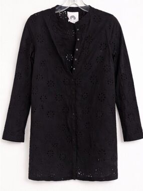 Patrick Robinson for Target Black Snap Button Eyelet Coverup Size Small